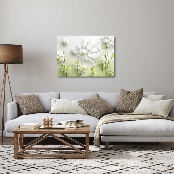 Obraz na szkle z kwiatami (70x50 cm)