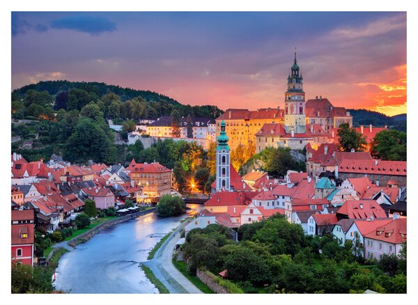 Obraz na szkle - Český Krumlov (70x50 cm)