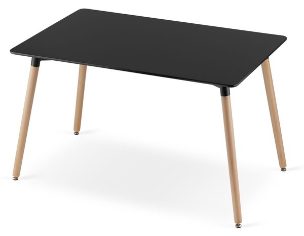Zestaw jadalniany 1 + 4, czarny stół ADRIA 120x80 cm + szare krzesło KITO