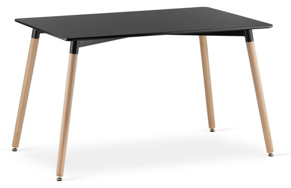Zestaw jadalniany 1 + 4, czarny stół ADRIA 120x80 cm + szare krzesło KITO