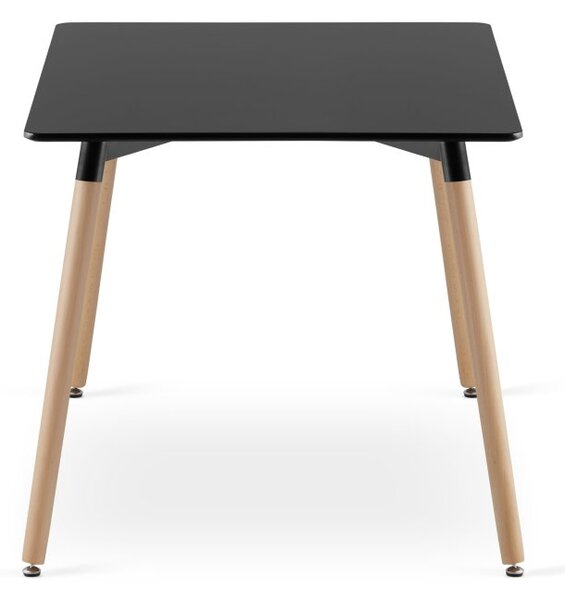 Zestaw jadalniany 1 + 4, czarny stół ADRIA 120x80 cm + szare krzesło KITO