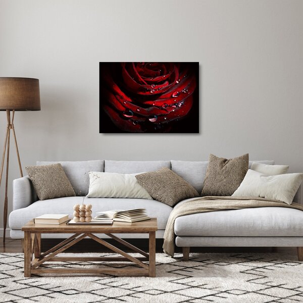Obraz na szkle - Detal róży (70x50 cm)