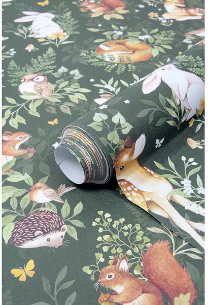 Tapeta dziecięca 10 m x 50 cm Forest Friends – Lilipinso