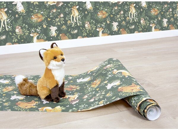 Tapeta dziecięca 10 m x 50 cm Forest Friends – Lilipinso