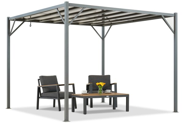 Antracytowa pergola tarasowa Paros 3x3m Garden Point