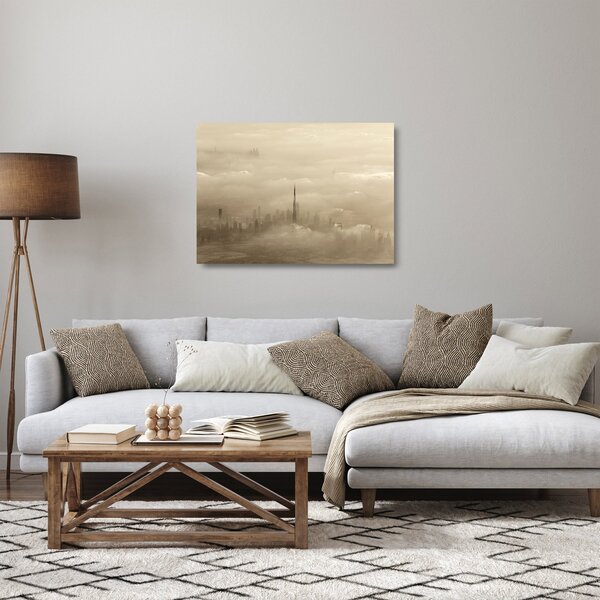Obraz na szkle miasta w chmurach (70x50 cm)