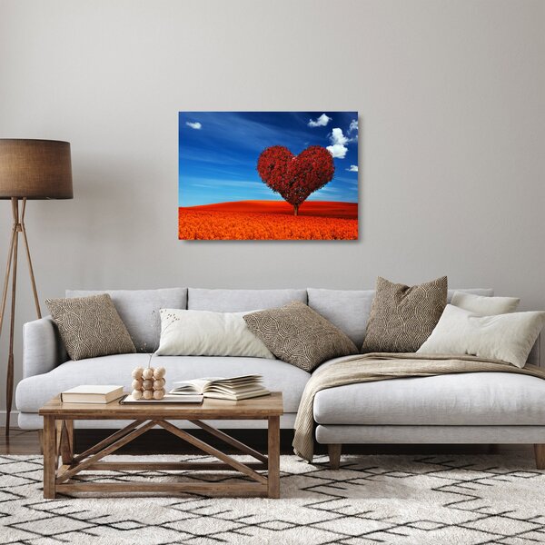 Obraz na szkle - Serce z drzewa (70x50 cm)