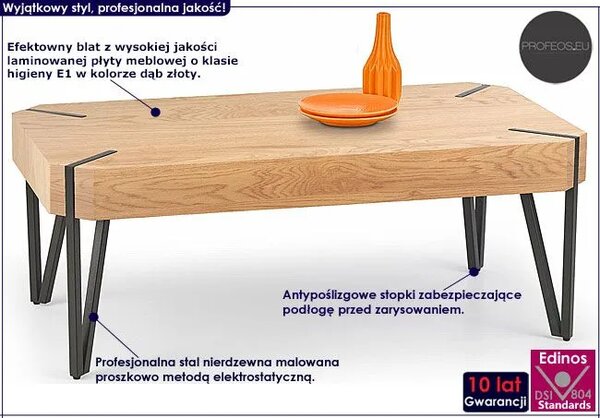 Ława w industrialnym stylu loft - M5-E81