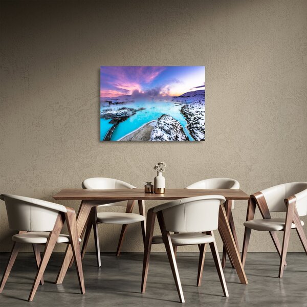Obraz na szkle - Błękitna laguna na Islandii (70x50 cm)