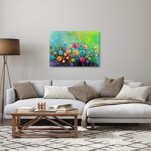 Obraz na szkle - Abstrakcyjne kwiaty (70x50 cm)