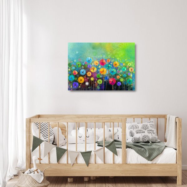 Obraz na szkle - Abstrakcyjne kwiaty (70x50 cm)