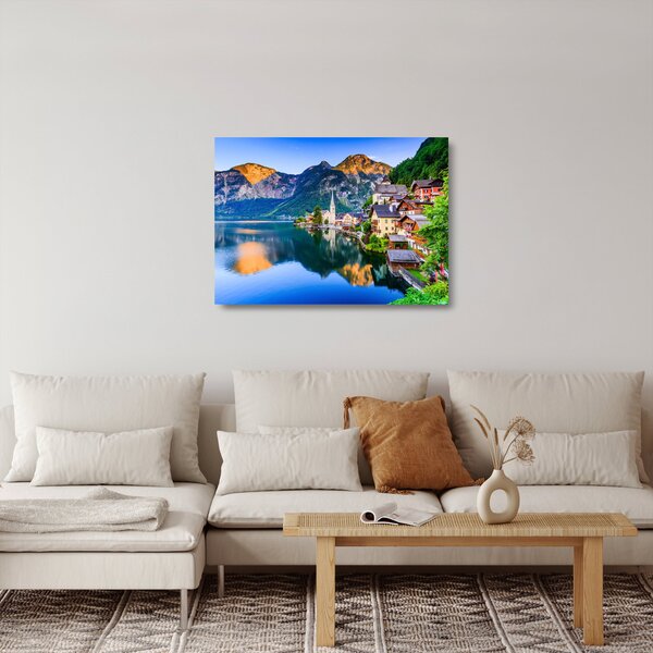 Obraz na szkle - Wieś alpejska (70x50 cm)