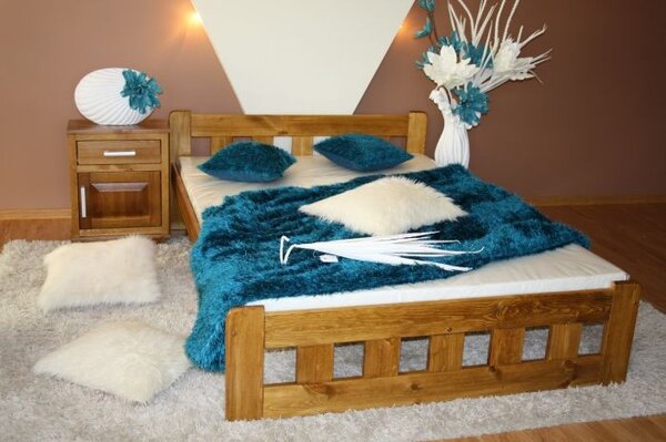 Łóżko drewniane, sosnowe NIKOLA 140x200 DĄB producent