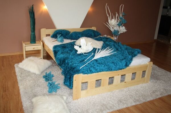Łóżko drewniane, sosnowe NIKOLA 140x200 PRODUCENT