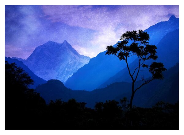 Obraz na szkle - Nocne niebo w Nepalu (70x50 cm)