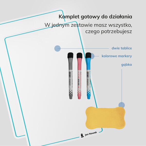 Flipchart magnetyczny mały, 390x590 mm, zestaw 2 szt: MAGNETO