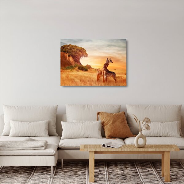 Obraz na szkle - Żyrafy w Afryce (70x50 cm)