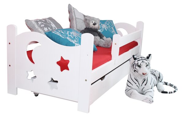Łóżko, łóżeczko dla dziecka, drewniane SEWERYN 70x160 kolor BIAŁY