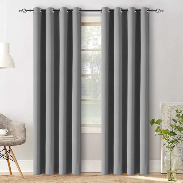 Jasnoszara zasłona OXFORD 140x250 cm Zawieszanie: Metalowe pierścienie