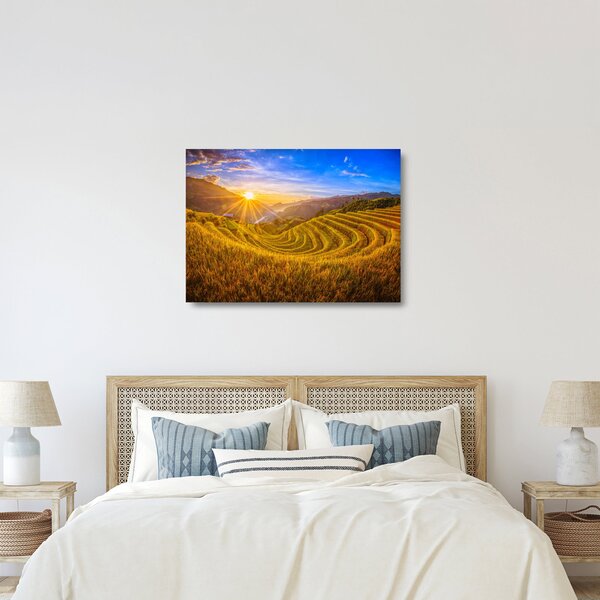 Obraz na szkle - Pole ryżowe w Wietnamie (70x50 cm)