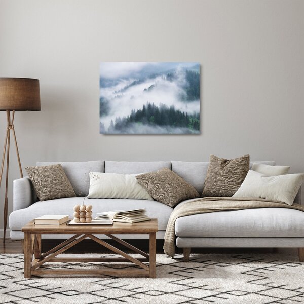 Obraz na szkle - Drzewa we mgle (70x50 cm)