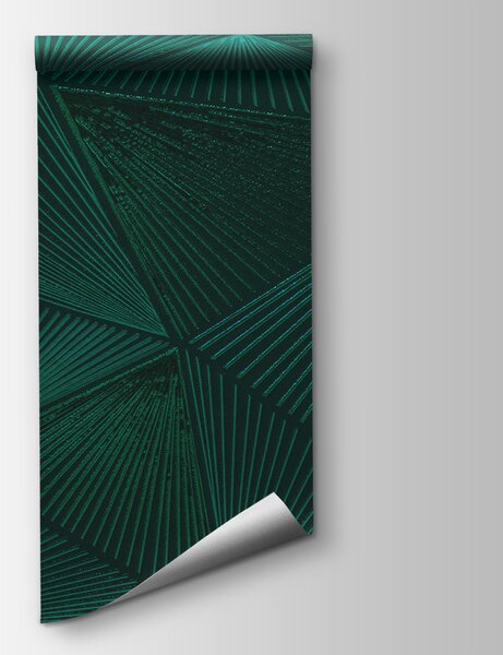 Fototapeta Zielony wzór trójkąta na zielonej powierzchni, Fototapety design, Popularne Fototapety, u96289 - Tapeko.pl