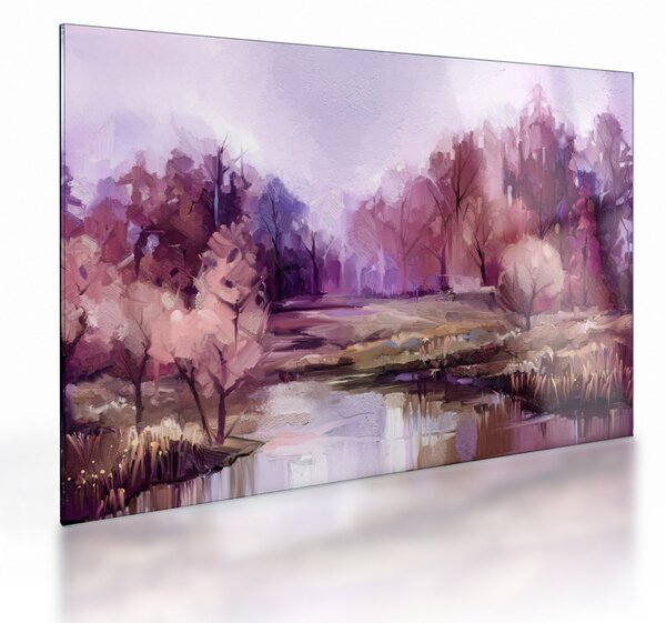 Obraz na szkle - Malarstwo pejzażowe jesienne (70x50 cm)