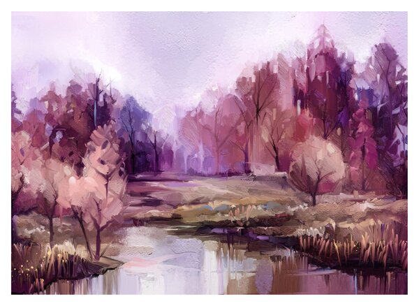 Obraz na szkle - Malarstwo pejzażowe jesienne (70x50 cm)