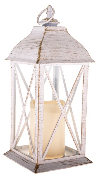 Latarnia ze świecą LED Winter, 30,5 x 14 cm, barwa ciepła biała, plastik