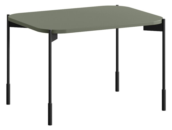 Stolik kawowy Sonatia 60 cm prostokątny na metalowych nogach - oliwka