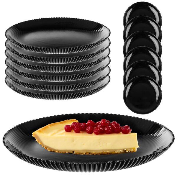 Talerz deserowy Regno 19 cm czarny 6 szt