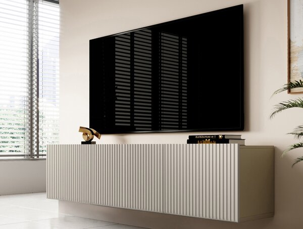 Szafka RTV wisząca Nicole 150 cm z szufladą - kaszmir mat