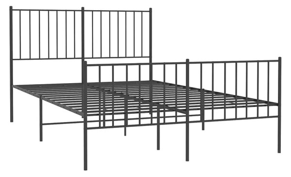 Czarne łóżko małżeńskie z metalu 160x200cm - Romaxo