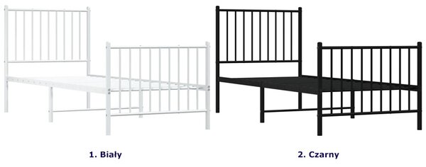 Białe pojedyncze łóżko metalowe 80x200 cm M9-Z32