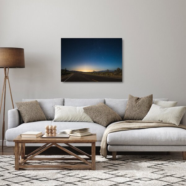 Obraz na szkle - Nocne niebo nad drogą (70x50 cm)