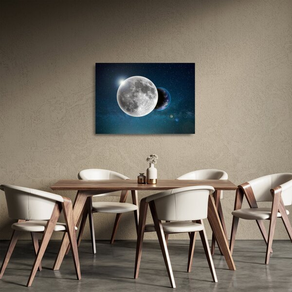 Obraz na szkle - Ziemia w zaćmieniu Księżyca (70x50 cm)