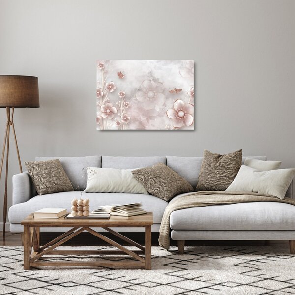 Obraz na szkle - Różowe kwiaty (70x50 cm)