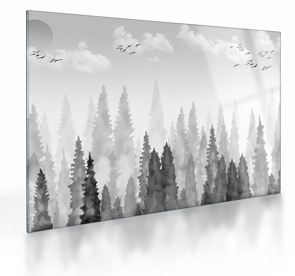 Obraz na szkle - Szczyty lasów (70x50 cm)