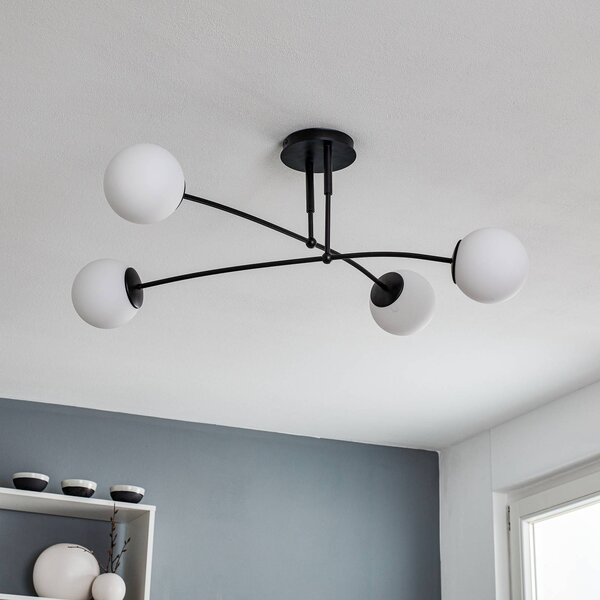Lampa sufitowa Pregos 4 EMIBIG LIGHTING, możliwość ściemniania, czarny, przedpokój, metal, nowoczesny