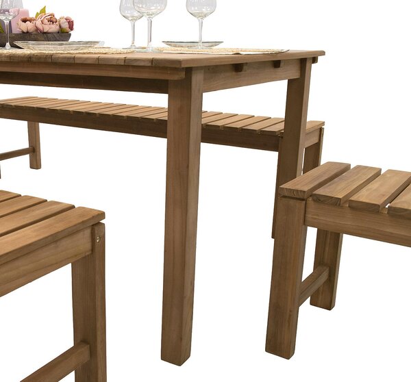 Zestaw teak ogrodowy JOHNSON 1+2+2