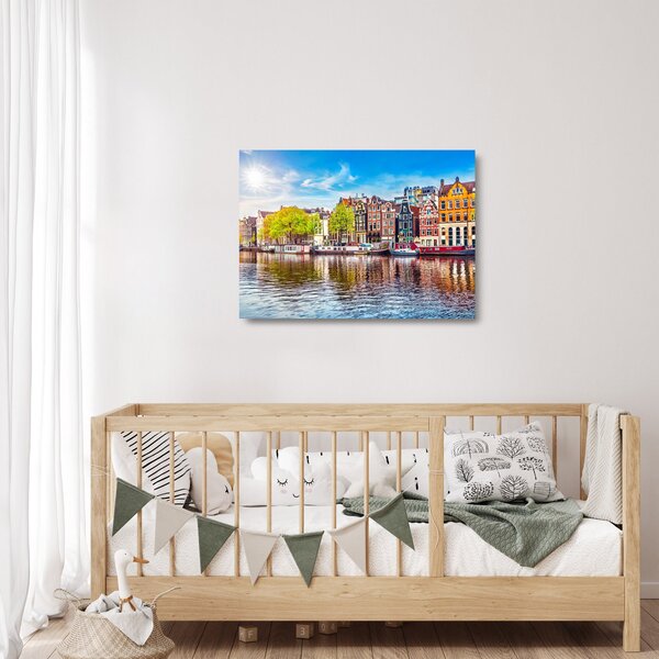 Obraz na szkle - Tańczące domy, Amsterdam (70x50 cm)