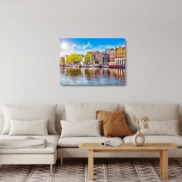 Obraz na szkle - Tańczące domy, Amsterdam (70x50 cm)