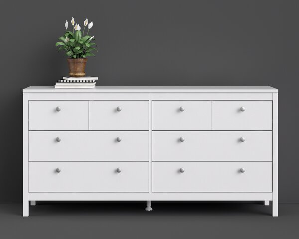 Elegancka komoda pokojowa z szufladami Madrid 4+4 biały mat