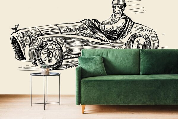 Tapeta samochód wyścigowy w stylu retro