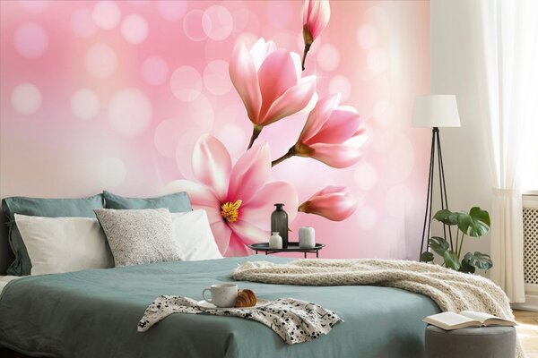 Tapeta delikatna różowa magnolia