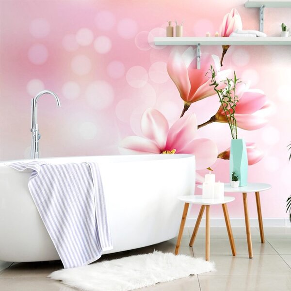 Tapeta delikatna różowa magnolia