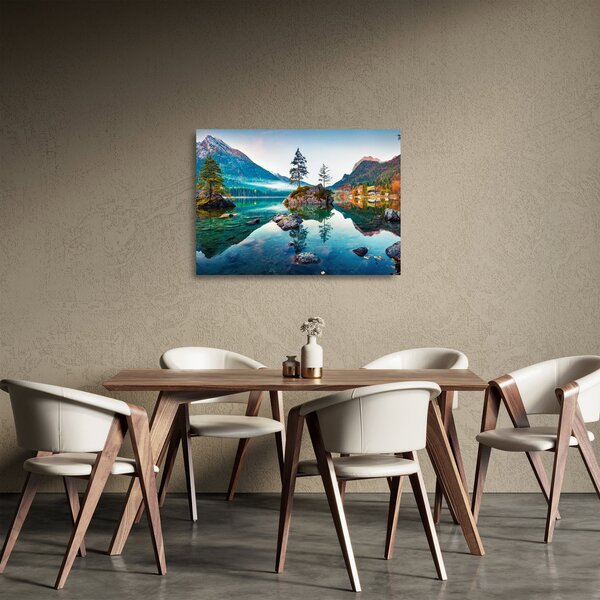 Obraz na szkle - Jezioro Hintersee, Alpy Bawarskie, Austria (70x50 cm)