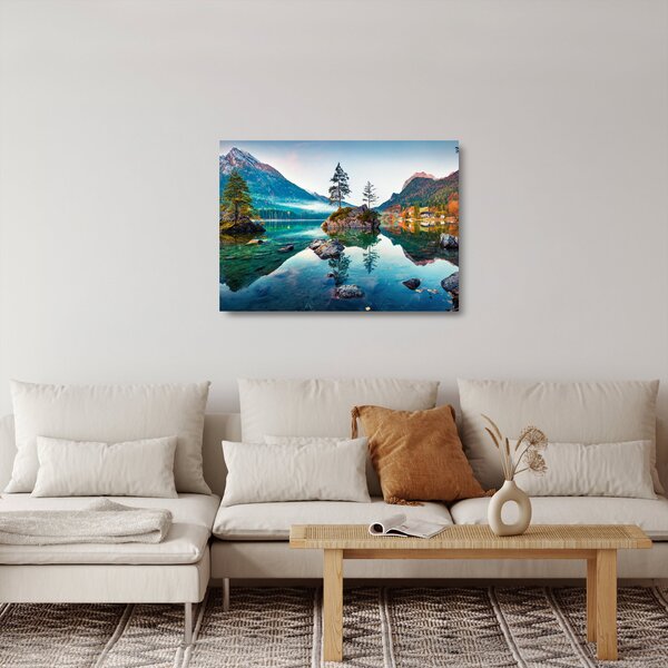 Obraz na szkle - Jezioro Hintersee, Alpy Bawarskie, Austria (70x50 cm)
