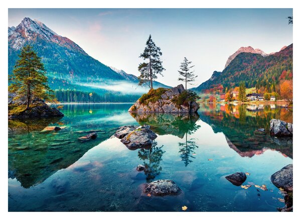 Obraz na szkle - Jezioro Hintersee, Alpy Bawarskie, Austria (70x50 cm)