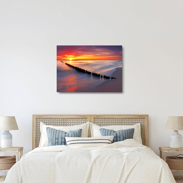 Obraz na szkle - Sunset, Baltic Sea, Poland (70x50 cm)